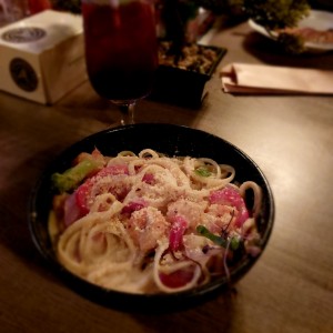 pasta con camarones