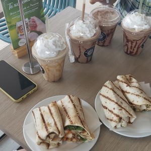 wrap de pollo y frappe