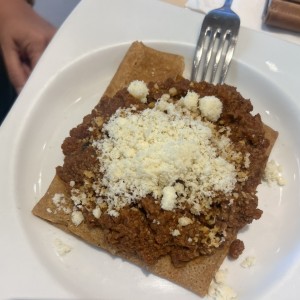 Crepes de carne y queso
