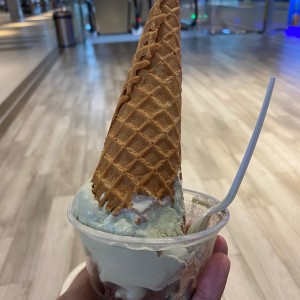 Helado de chocolate y pistacho