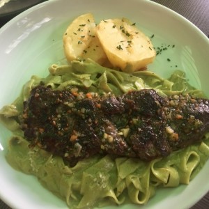 Fetuccini en salsa verde 