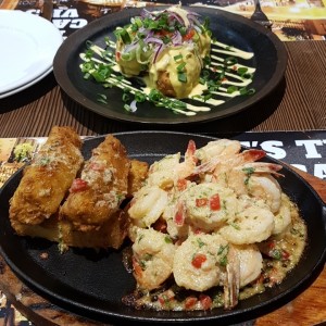 camarones al ajillo y mr.loco