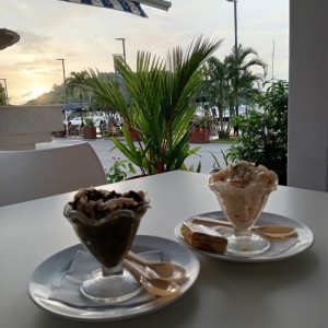 Ceviche de cocha negra y coctel de camarones