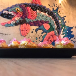 Canasta de Platano con ceviche tropical......