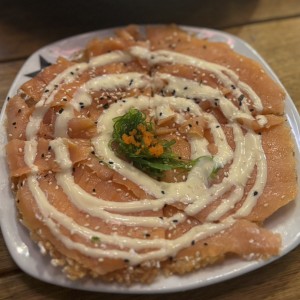 Pizza de salmón ahumado