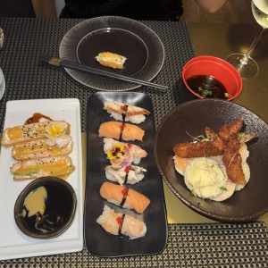 Ebi & Veggie Tempura sushi nigiri