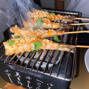 Brochetas de Langostinos