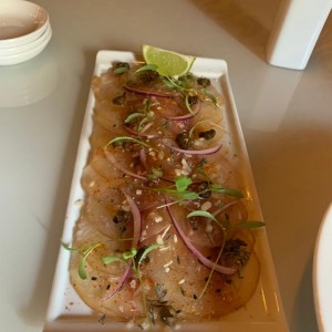 white fish carpaccio