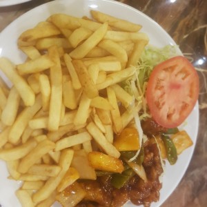 costillitas agridulce con papas