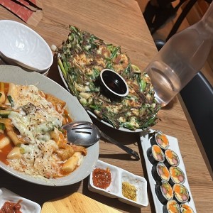 Toboki con queso, pancake de marisco etc !!!