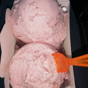 Helado de yogur de fresa