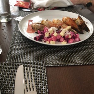 langostinos con ensalada de toldo !
