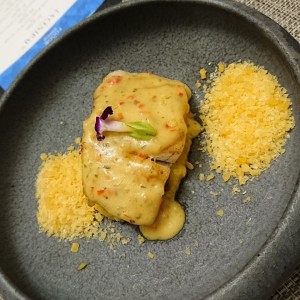 Corvina en salsa de ajo