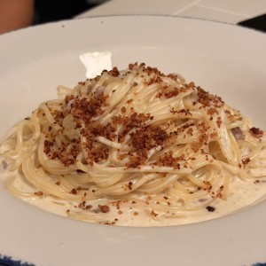 Spaghetti Alfredo e Prosciutto