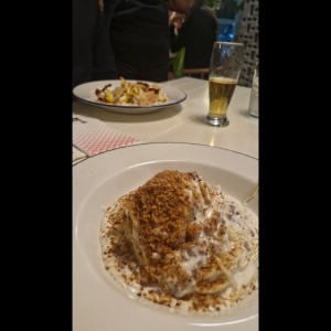 Spaghetti Alfredo e Prosciutto