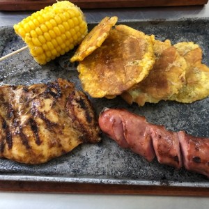 filete de pollo a la plancha y chorizo