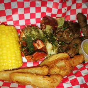 mixto de langosta y carne