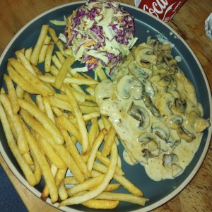 filete de pollo con hongos
