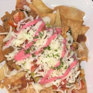 Nachos de carne y pollo