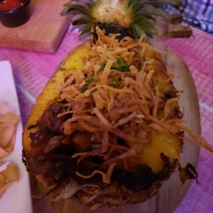 Pollo a la hawaiiana.