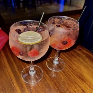 Gin tonic con frutos rojos 