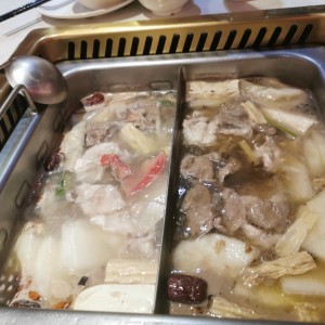 Calabaza, carne, soya seca en tiras..
