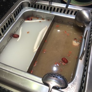 Caldo de hueso de Chao Shan y caldo de hongos