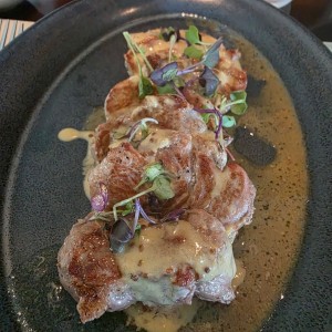 medallones de cerdo a la mostaza