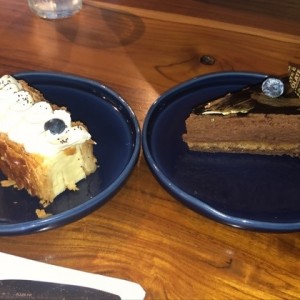 Milhojas y crocante de chocolate