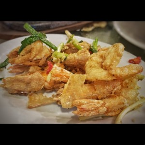 Langostinos con cebollina - Yun Xiang