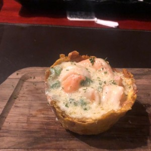 canasta con camarones 