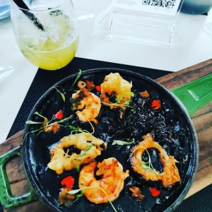 Rissoto de arroz negro con langostino