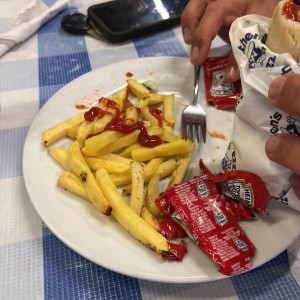 Giro de pierna con papitas fritas
