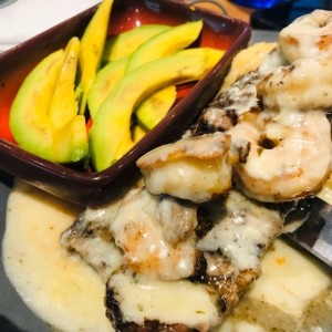 Shrimp?n parmesan sirloin