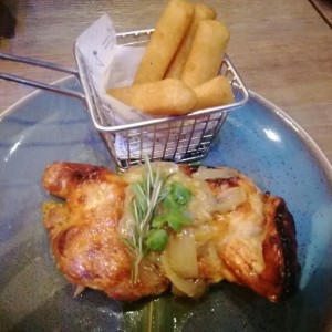 Roasted Chicken con yucas