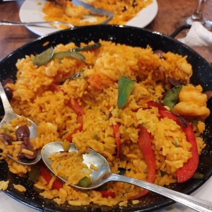 Half-eaten paella