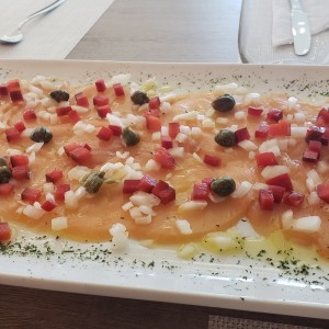 carpaccio fresco de salmon