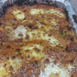 lasagna de carne en salsa rosada