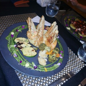 langostinos en salsa de maracuya