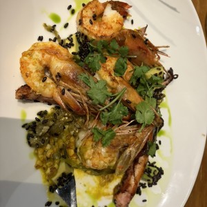 Langostinos y pulpo a la brasa