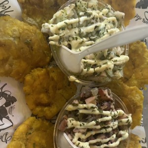 Ceviche de corvina y de pulpo