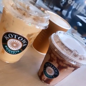 Iced coffe, Frappe chocolate y Capuccino