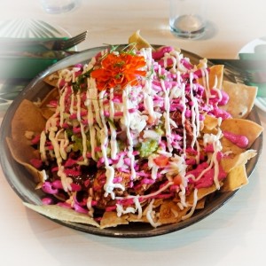 Nachos de pollo y carne
