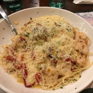 Chicken and Shrimp Carbonara