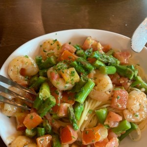 pastas con camarones