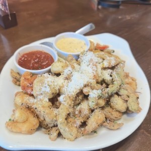 Tempura de camarones y ajises