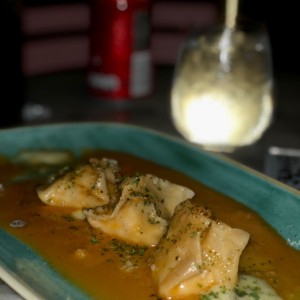 Antipasti - Raviolis di Gamberoni