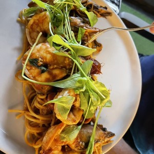 Spaguetti con langostinos