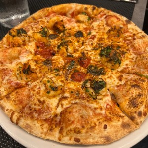 Pizza de camarones