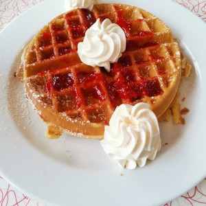 Wafles con fresas